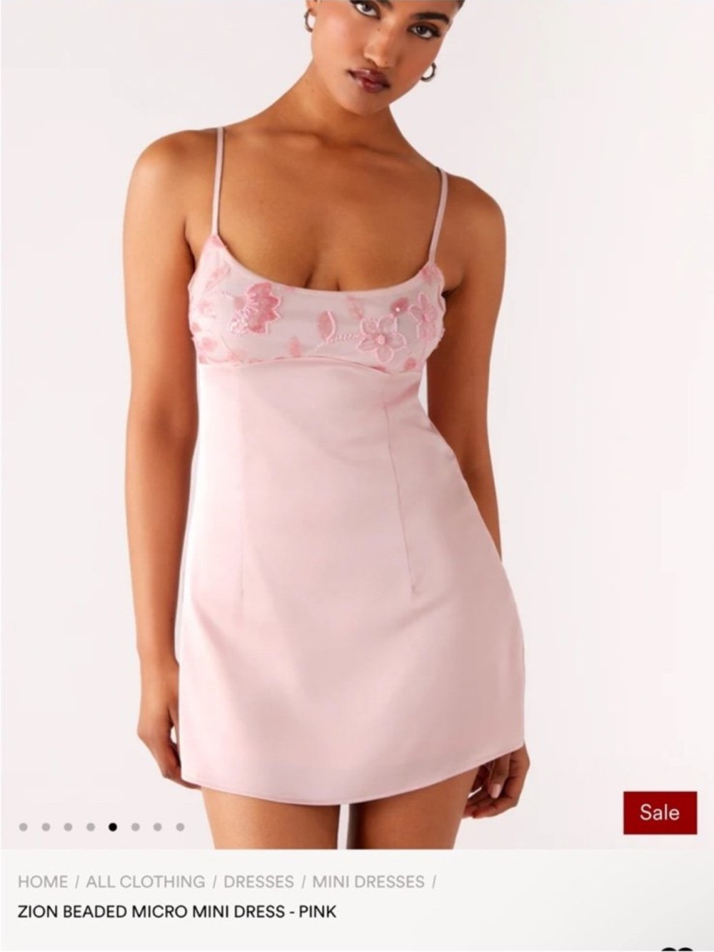 NWOT Peppermayo Pink Beaded Micro Mini Dress